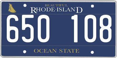 RI license plate 650108