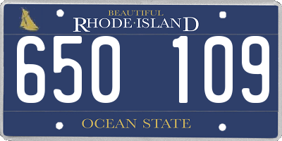 RI license plate 650109