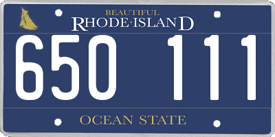 RI license plate 650111