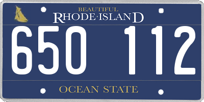 RI license plate 650112