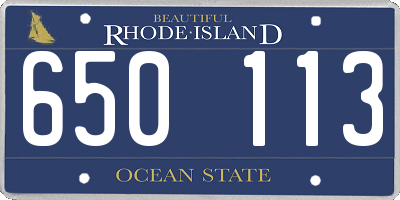 RI license plate 650113