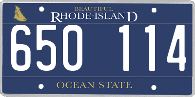 RI license plate 650114