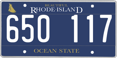 RI license plate 650117