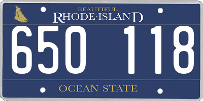RI license plate 650118