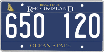 RI license plate 650120