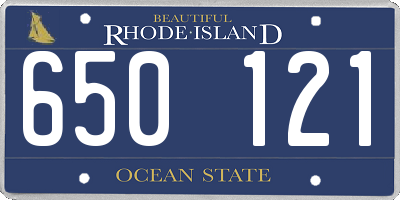 RI license plate 650121