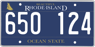 RI license plate 650124