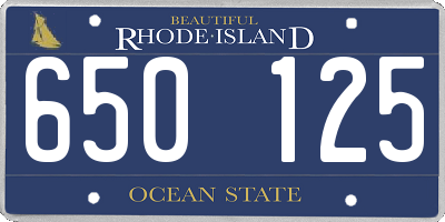 RI license plate 650125