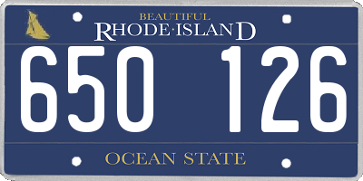 RI license plate 650126
