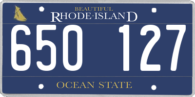 RI license plate 650127