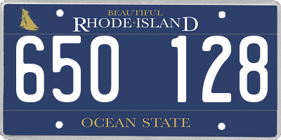 RI license plate 650128