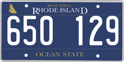 RI license plate 650129