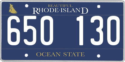RI license plate 650130