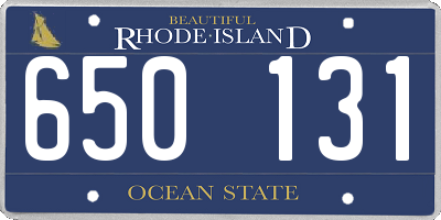 RI license plate 650131