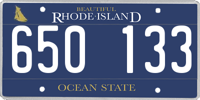 RI license plate 650133