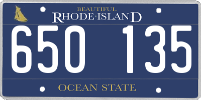RI license plate 650135