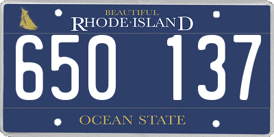 RI license plate 650137