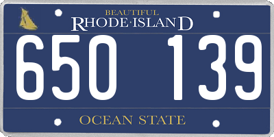 RI license plate 650139