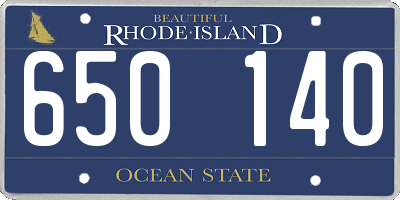 RI license plate 650140