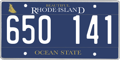 RI license plate 650141