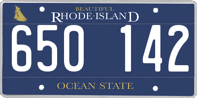 RI license plate 650142