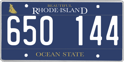 RI license plate 650144
