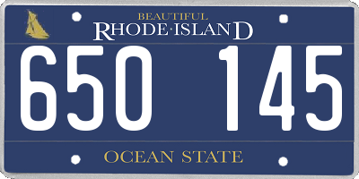 RI license plate 650145