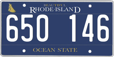 RI license plate 650146