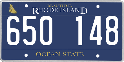 RI license plate 650148