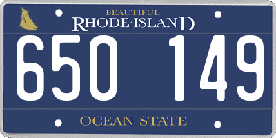 RI license plate 650149