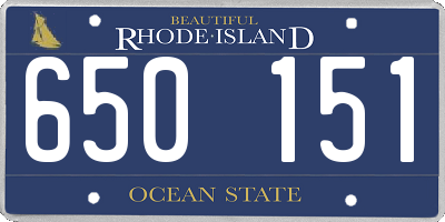 RI license plate 650151