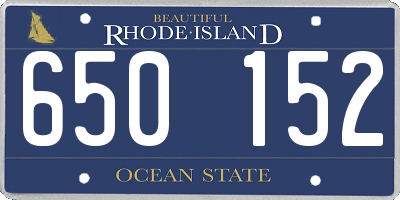 RI license plate 650152