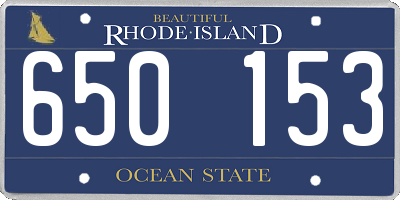 RI license plate 650153