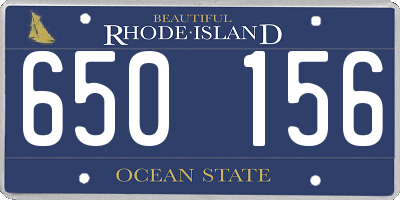 RI license plate 650156