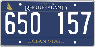 RI license plate 650157