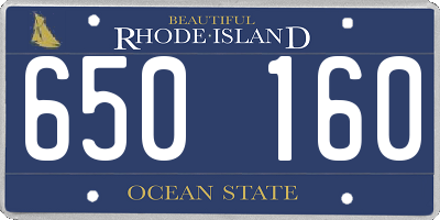 RI license plate 650160