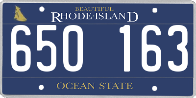 RI license plate 650163