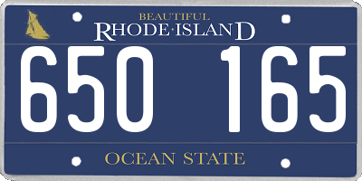 RI license plate 650165