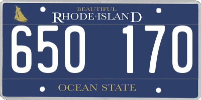 RI license plate 650170