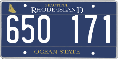 RI license plate 650171