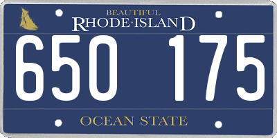 RI license plate 650175