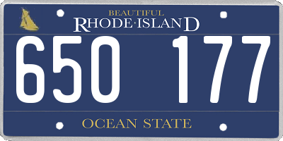 RI license plate 650177