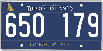RI license plate 650179