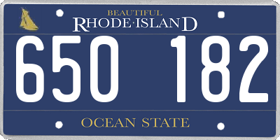 RI license plate 650182