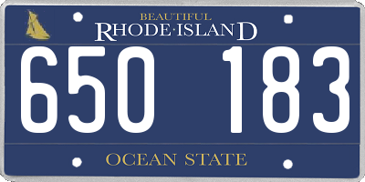 RI license plate 650183