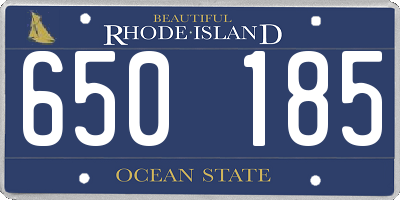 RI license plate 650185