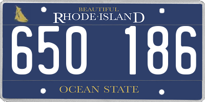 RI license plate 650186