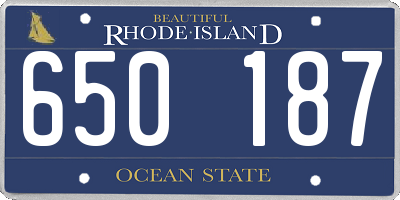 RI license plate 650187