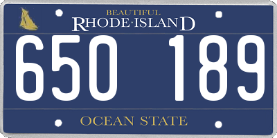 RI license plate 650189