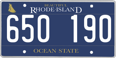 RI license plate 650190